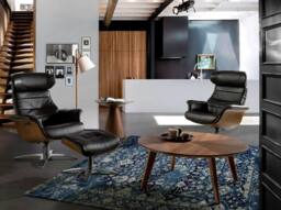 Angel Cerda Chocolate Brown Split Leather Swivel Recliner - thumbnail 4