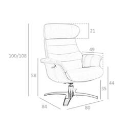 Angel Cerda Chocolate Brown Split Leather Swivel Recliner - thumbnail 8