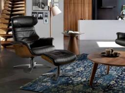 Angel Cerda Chocolate Brown Split Leather Swivel Recliner - thumbnail 3