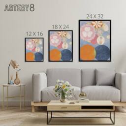 "Artery8 Hilma Af Klint Group Iv No 2 Childhood Framed Canvas Wall Art Print in Blue - Size: W12"" x H16""" - thumbnail 4