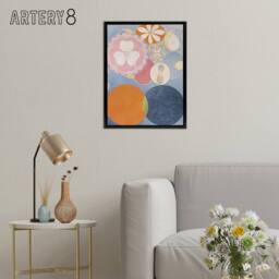 "Artery8 Hilma Af Klint Group Iv No 2 Childhood Framed Canvas Wall Art Print in Blue - Size: W12"" x H16""" - thumbnail 3