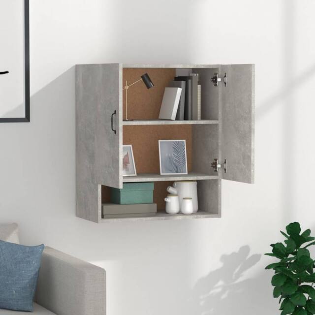 Berkfield Home Wall Cabinet Concrete Grey 60x31x70 cm Engineered Wood - Size: 60 x 31 x 70 cm - image 1