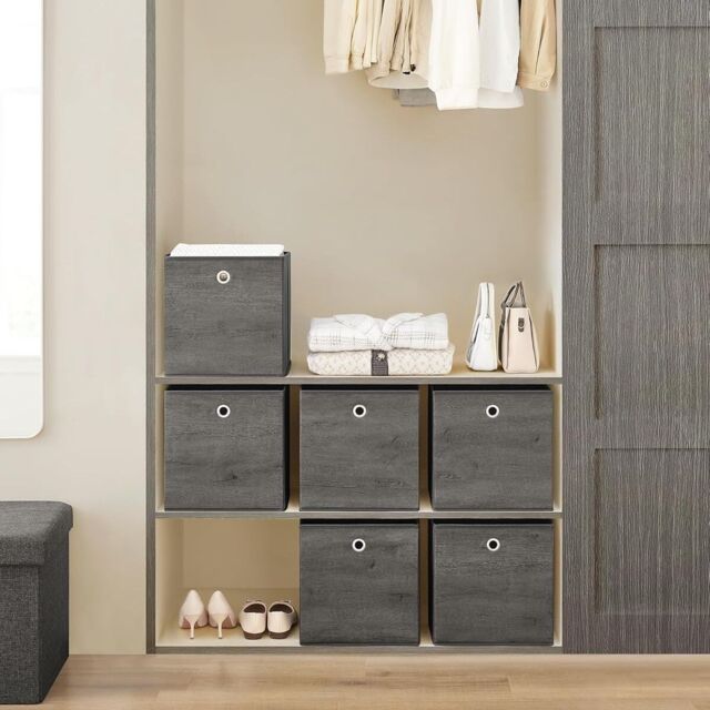 SONGMICS Multi Pack Fabric Storage Boxes Storage Containers Bins Easy Grip in Charcoal - image 1
