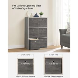 SONGMICS Multi Pack Fabric Storage Boxes Storage Containers Bins Easy Grip in Charcoal - thumbnail 5