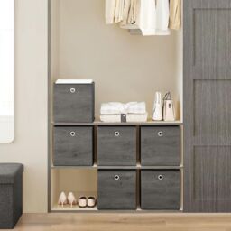 SONGMICS Multi Pack Fabric Storage Boxes Storage Containers Bins Easy Grip in Charcoal - thumbnail 1