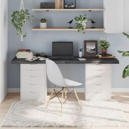 Berkfield Home Table Top Dark Grey 180x50x(2-6) cm Treated Solid Wood Oak - thumbnail 1
