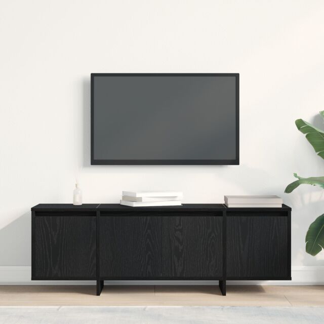 Berkfield Home Black Oak TV Cabinet - 120x30x40.5 cm - Engineered Wood - image 1