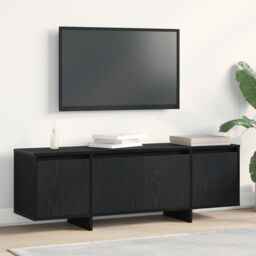Berkfield Home Black Oak TV Cabinet - 120x30x40.5 cm - Engineered Wood - thumbnail 4