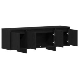 Berkfield Home Black Oak TV Cabinet - 120x30x40.5 cm - Engineered Wood - thumbnail 5