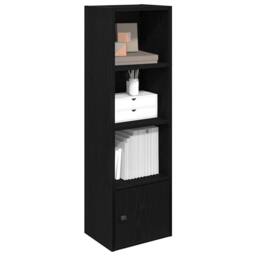 Berkfield Home Bookcase Black Oak 31x24x102 cm Engineered Wood - Size: 31 x 24 x 102 cm - thumbnail 2
