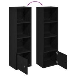 Berkfield Home Bookcase Black Oak 31x24x102 cm Engineered Wood - Size: 31 x 24 x 102 cm - thumbnail 8
