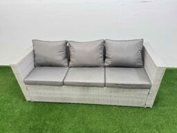 Fimous Patio Garden Furniture Sets with Dining Table 2 Side Table Small Stool in Light Grey - thumbnail 3