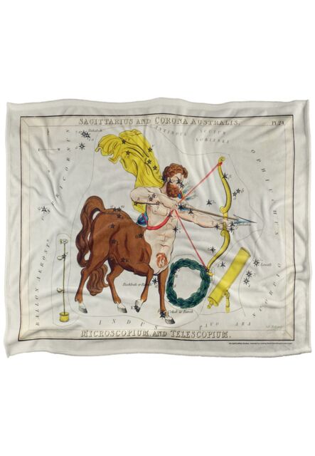Graffitee Studios Vintage Sagittarius Zodiac Silky Touch Super Soft Throw Blanket 152 X 127 cm in White - image 1