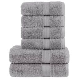 Berkfield Home 6 Piece Premium Towel Set SOLUND Grey 600 gsm - thumbnail 1