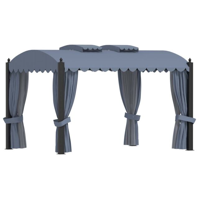 Berkfield Home Gazebo with Curtains 3x4 m Anthracite Steel in Black - image 1