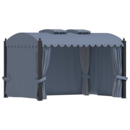 Berkfield Home Gazebo with Curtains 3x4 m Anthracite Steel in Black - thumbnail 4
