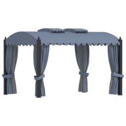 Berkfield Home Gazebo with Curtains 3x4 m Anthracite Steel in Black - thumbnail 1