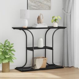 Berkfield Home Console Table Black oak 101 x 35 x 80.5 cm Engineered wood - thumbnail 1