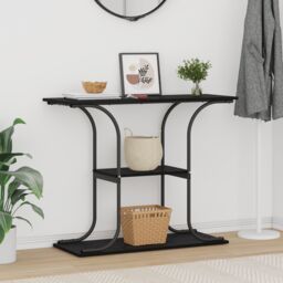 Berkfield Home Console Table Black oak 101 x 35 x 80.5 cm Engineered wood - thumbnail 4