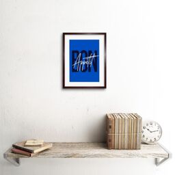 "Artery8 Wall Art Print Bon Appetit Cobalt Framed in Brown - Size: W7"" x H9""" - thumbnail 2