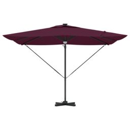 Berkfield Home Cantilever Roma Parasol with LEDs Bordeaux Red 286x285x270 cm Aluminium - Size: 286 x 285 x 270 cm - thumbnail 5