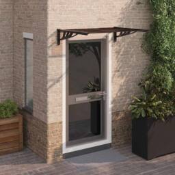 Berkfield Home Durable Door Canopy Black 122x90 cm Polycarbonate - thumbnail 2