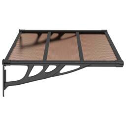 Berkfield Home Durable Door Canopy Black 122x90 cm Polycarbonate - thumbnail 4