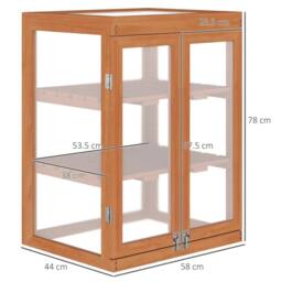 Nordara 3‑Tier Wooden Greenhouse Plant Storage Shelf Garden in Orange - thumbnail 2