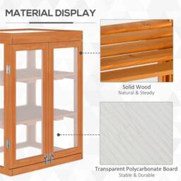 Nordara 3‑Tier Wooden Greenhouse Plant Storage Shelf Garden in Orange - thumbnail 6