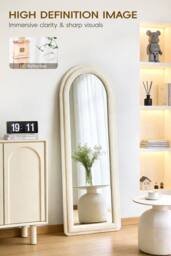 Living and Home Double Arched Full-Length Mirror in Beige - thumbnail 4