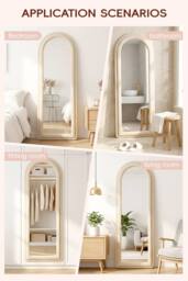Living and Home Double Arched Full-Length Mirror in Beige - thumbnail 5