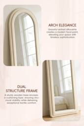 Living and Home Double Arched Full-Length Mirror in Beige - thumbnail 6