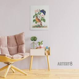 "Artery8 Spotted Flycatcher & Purple Emperor Bolton Canvas Wall Art in White - Size: W18"" x H24""" - thumbnail 3