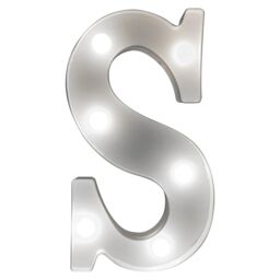mysmartbuy Battery Powered 3D Letter S LED Light - Freestanding or Wall Mounted Alphabet Lighting Home or Party Decoration - H22 x W14 x D3cm in White - thumbnail 1