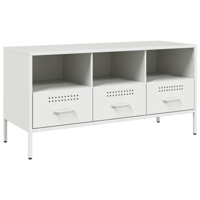 Berkfield Home TV Cabinet White 100.5x39x50.5 cm Steel - image 1