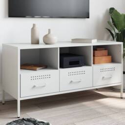 Berkfield Home TV Cabinet White 100.5x39x50.5 cm Steel - thumbnail 2