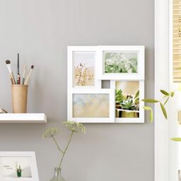 SONGMICS Multi Picture Wall Frame Set 4 Photo Display Gallery Collage in White - thumbnail 1