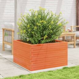 Berkfield Home Garden Planter Wax Brown 80x80x45.5 cm Solid Wood Pine - thumbnail 3