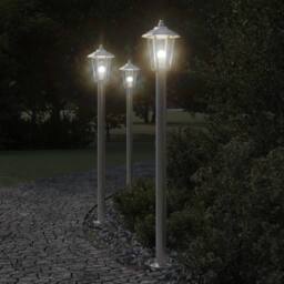 Berkfield Home Outdoor Floor Lamp Silver 120 cm Stainless Steel