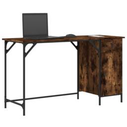 Berkfield Home Decorative Computer Desk Smoked Oak 131x48x75 cm Engineered Wood in Brown - Size: 131 x 48 x 75 cm - thumbnail 1
