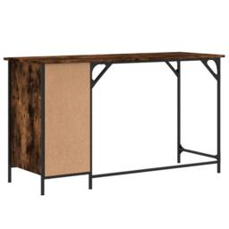 Berkfield Home Decorative Computer Desk Smoked Oak 131x48x75 cm Engineered Wood in Brown - Size: 131 x 48 x 75 cm - thumbnail 7