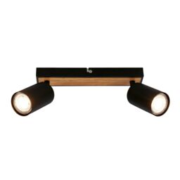 BRILONER 2 Light Black Metal LED Spotlight - thumbnail 1