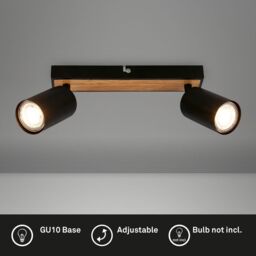 BRILONER 2 Light Black Metal LED Spotlight - thumbnail 2