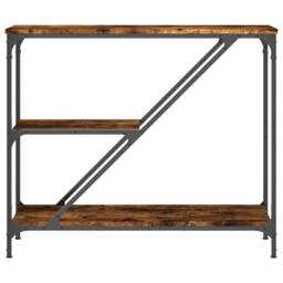 Berkfield Home Decorative Console Table Smoked Oak 88.5x30x75 cm Engineered Wood in Brown - thumbnail 4