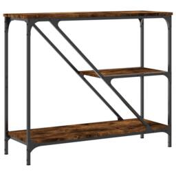 Berkfield Home Decorative Console Table Smoked Oak 88.5x30x75 cm Engineered Wood in Brown - thumbnail 6