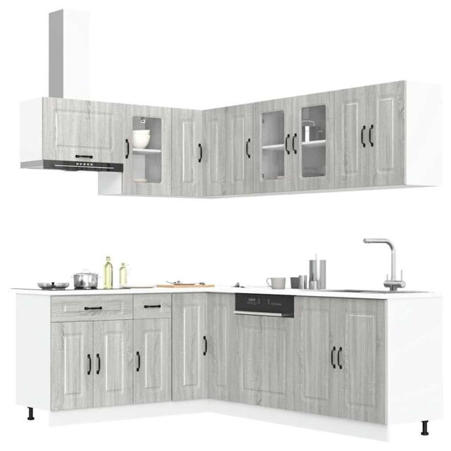 Berkfield Home 11 Piece Kitchen Cabinet Set Kalmar Grey Sonoma Engineered Wood - image 1