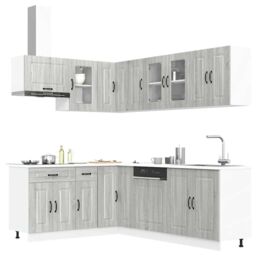 Berkfield Home 11 Piece Kitchen Cabinet Set Kalmar Grey Sonoma Engineered Wood - thumbnail 1