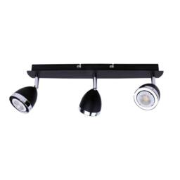Netlighting Calasa Modern 3 Light Ceiling Spotlight Bar GU10 in Black - thumbnail 1