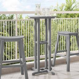 Berkfield Home Bar Table Light Grey 55x55x107 cm HDPE - Size: 55 x 55 x 107 cm - thumbnail 2