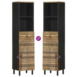 Berkfield Home Bathroom Cabinet 38x33.5x160 cm Solid Wood Mango in Brown - thumbnail 6